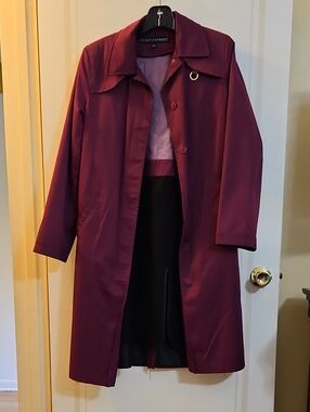 Fleet Street Women's Plum Trench Coat, Size Small